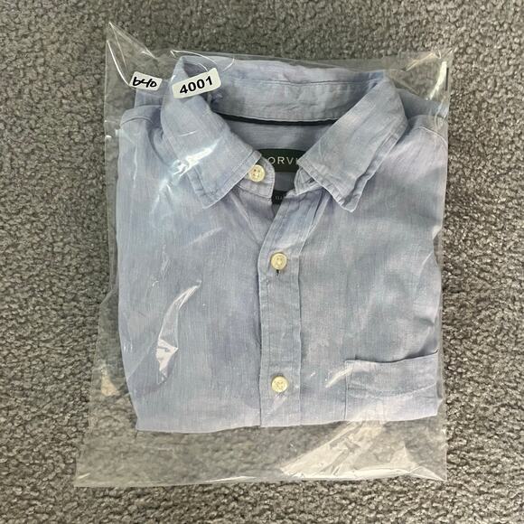 Orvis Button Down Shirt Mens Medium Baby BlueSummer Relaxed Linen Classic Fit - Picture 10 of 10
